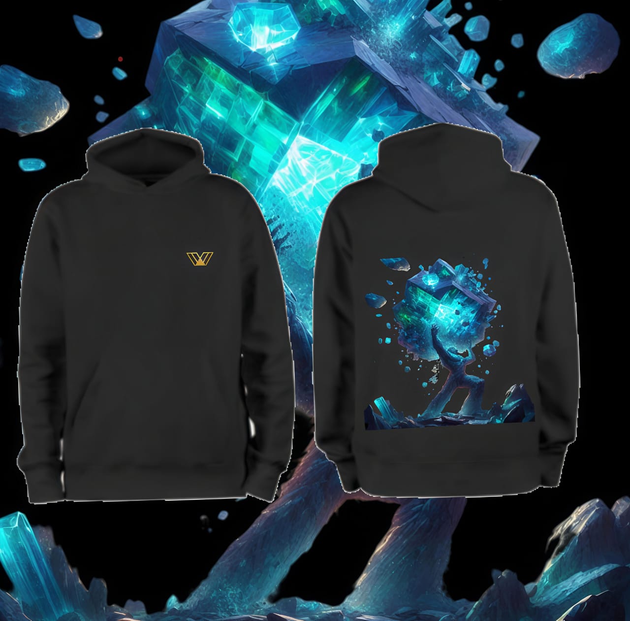 🔷 Crystal Roots Hoodie – Grow Bold, Glow Bright