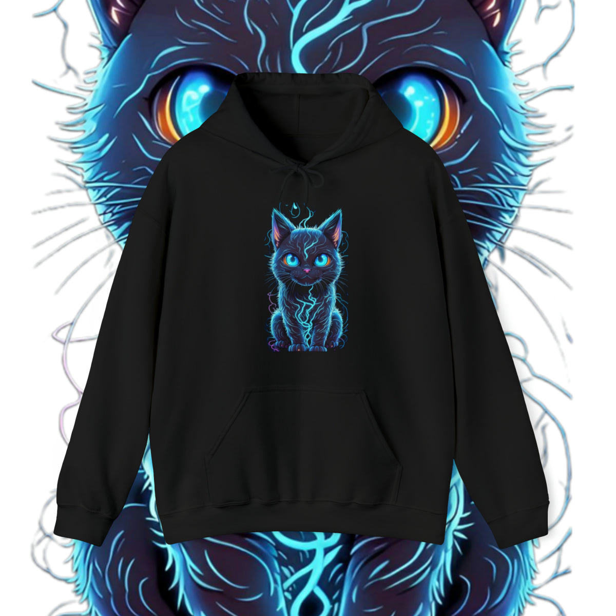 🐱 Electric Feline Hoodie – Neon Power Meets Urban Cool
