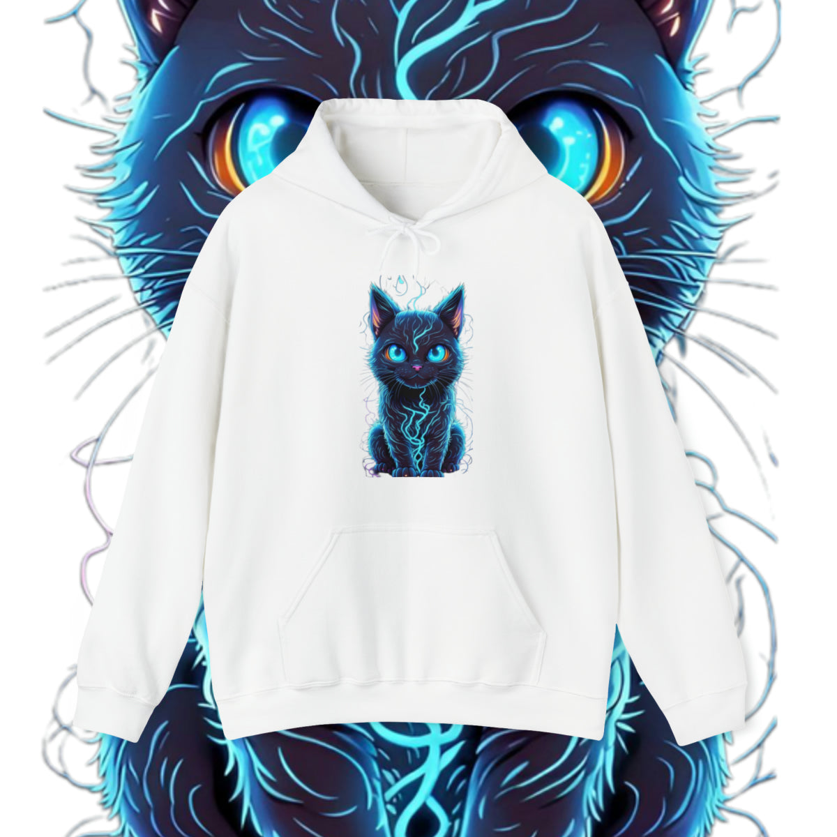 🐱 Electric Feline Hoodie – Neon Power Meets Urban Cool